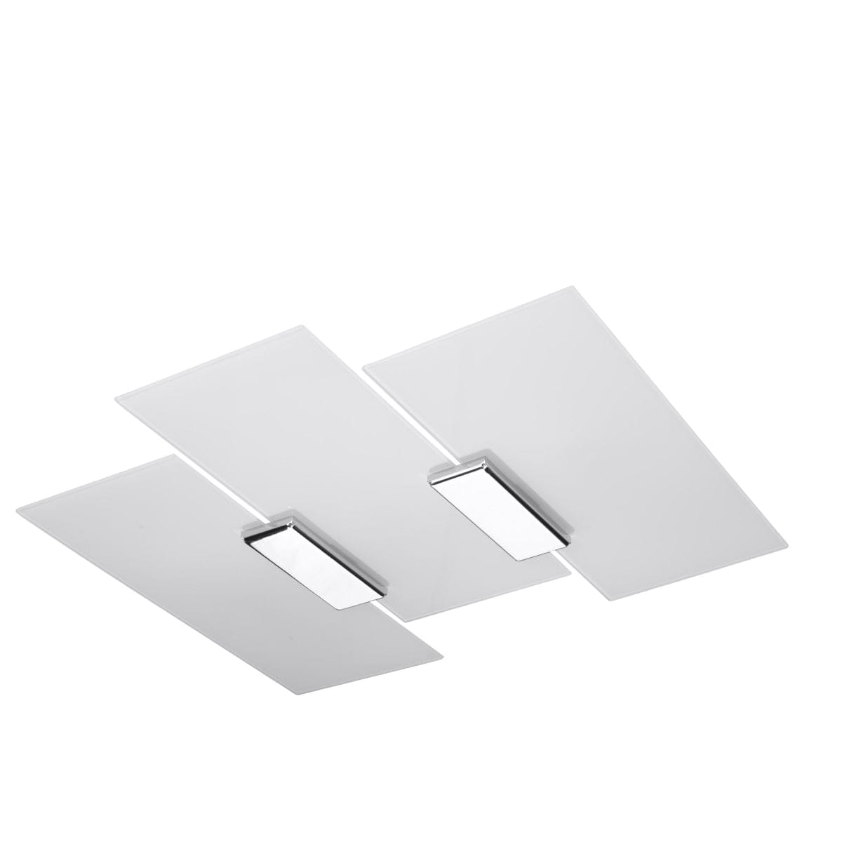 Fabiano Taklampa - Modern Krom & Vit - Stål & Glas - E27 Max 15W LED - Geometrisk Design Carvallo