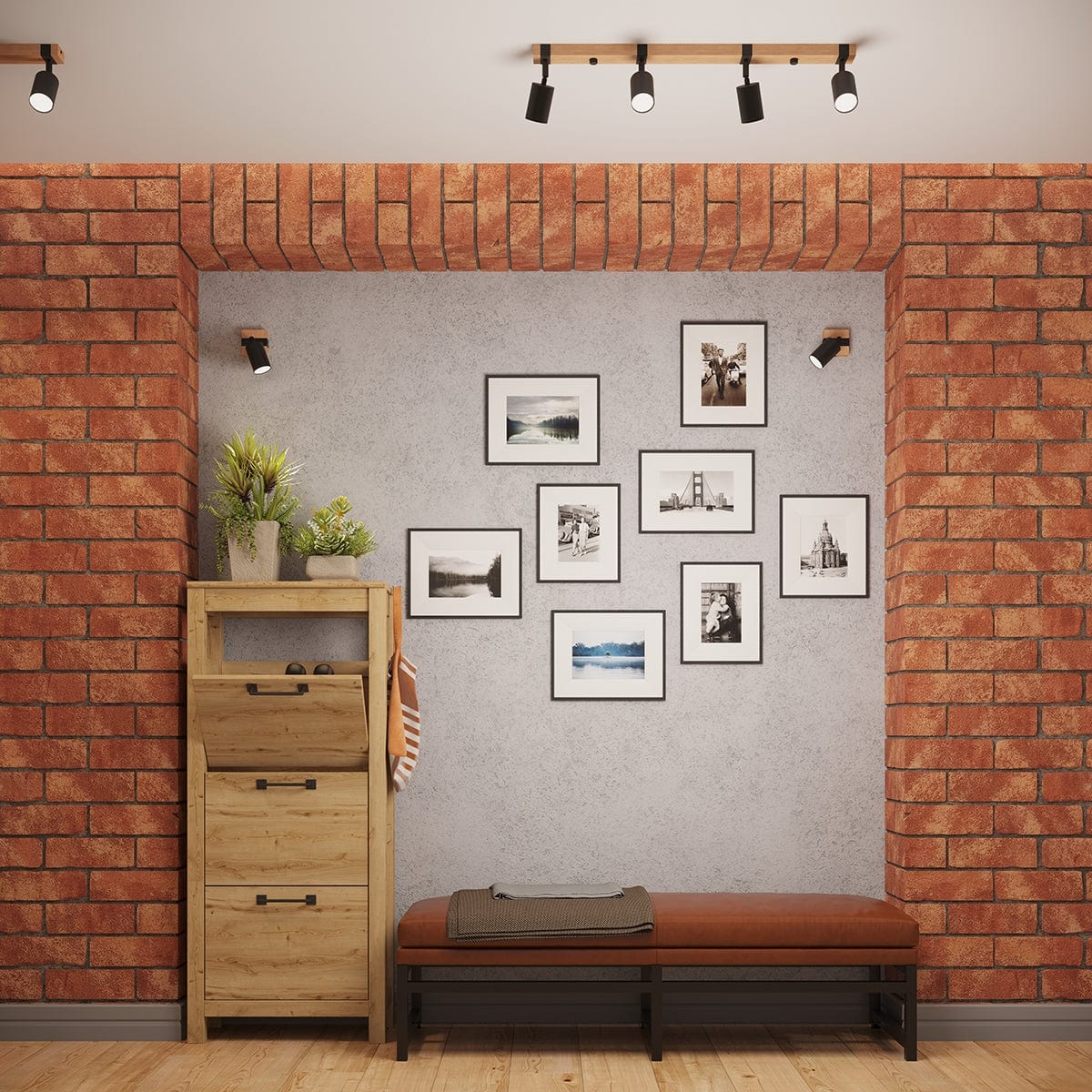 Fager Taklampa - 2-Ljus Svart - Riktad Belysning - Naturligt Trä & Metall - Justerbara Skärmar - Skandinavisk Minimalistisk Design - Energibesparande Carvallo