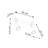 Fager Taklampa - 2-Ljus Svart - Riktad Belysning - Naturligt Trä & Metall - Justerbara Skärmar - Skandinavisk Minimalistisk Design - Energibesparande Carvallo