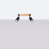 Fager Taklampa - 2-Ljus Svart - Riktad Belysning - Naturligt Trä & Metall - Justerbara Skärmar - Skandinavisk Minimalistisk Design - Energibesparande Carvallo