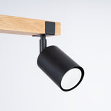 Fager Taklampa - 2-Ljus Svart - Riktad Belysning - Naturligt Trä & Metall - Justerbara Skärmar - Skandinavisk Minimalistisk Design - Energibesparande Carvallo