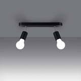 Fornes Taklampa - 2-ljus Svart - Justerbara Vinklar - Minimalistisk Design - Modern Metallbas - Funktionell Belysning - Smart Glödlampa Kompatibel Carvallo