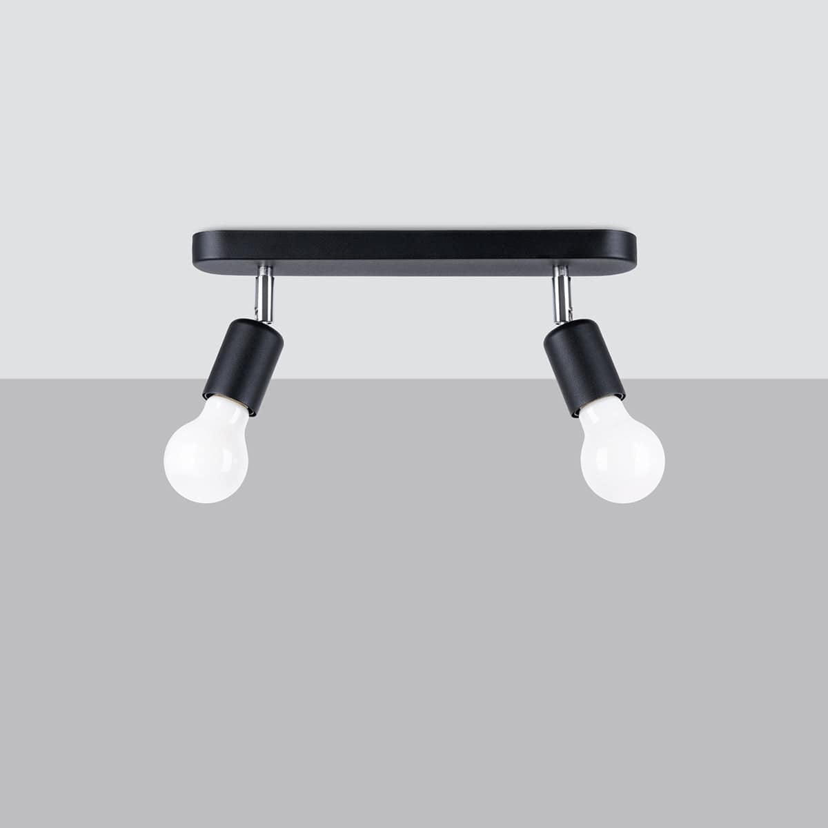 Fornes Taklampa - 2-ljus Svart - Justerbara Vinklar - Minimalistisk Design - Modern Metallbas - Funktionell Belysning - Smart Glödlampa Kompatibel Carvallo