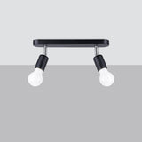 Fornes Taklampa - 2-ljus Svart - Justerbara Vinklar - Minimalistisk Design - Modern Metallbas - Funktionell Belysning - Smart Glödlampa Kompatibel Carvallo