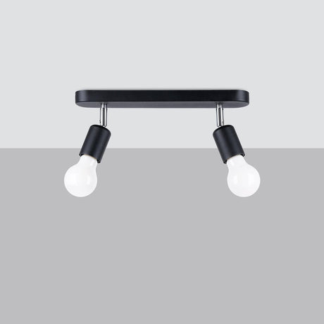 Fornes Taklampa - 2-ljus Svart - Justerbara Vinklar - Minimalistisk Design - Modern Metallbas - Funktionell Belysning - Smart Glödlampa Kompatibel Carvallo