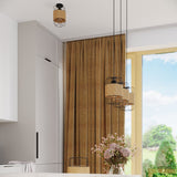 Gizur Taklampa - Modern Loft Stil - Svart Stål och Naturligt Trä - Varmt Ljus med Dekorativ Glödlampa - Mångsidig för Alla Interiörer - Unik Design Accent Carvallo