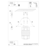 Gizur Taklampa - Modern Loft Stil - Svart Stål och Naturligt Trä - Varmt Ljus med Dekorativ Glödlampa - Mångsidig för Alla Interiörer - Unik Design Accent Carvallo