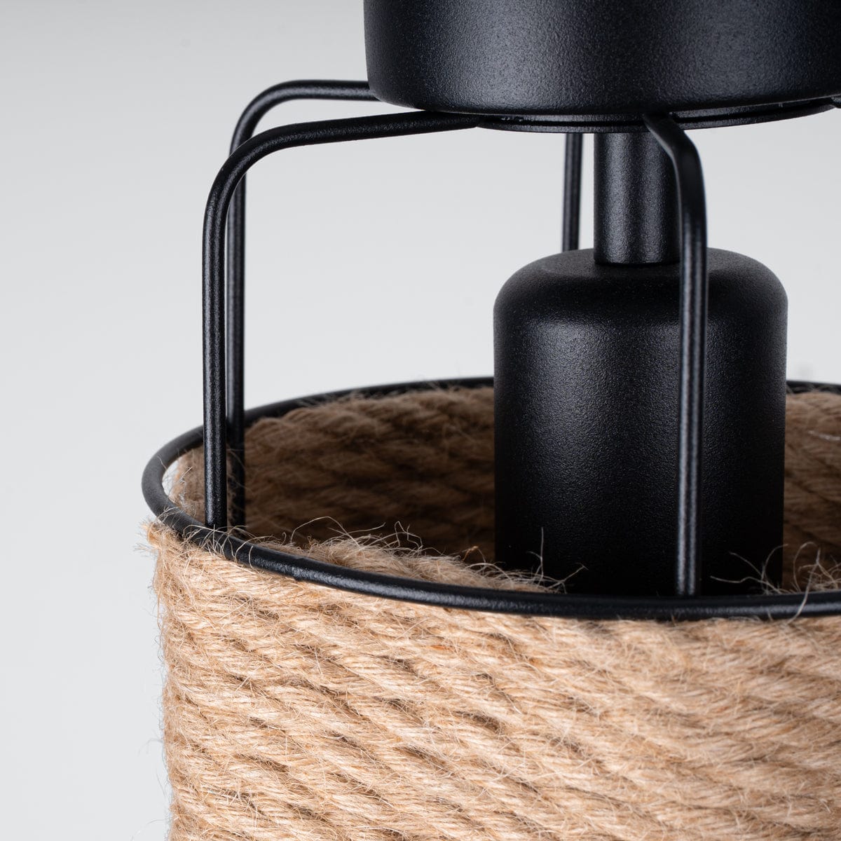 Gizur Taklampa - Modern Loft Stil - Svart Stål och Naturligt Trä - Varmt Ljus med Dekorativ Glödlampa - Mångsidig för Alla Interiörer - Unik Design Accent Carvallo