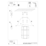 Gotto Taklampa - Modern Loft Design - Svart Stål och Naturligt Trä - Varm Lugnande Ljus - Hållbar Konstruktion - Perfekt för Klassiska och Moderna Interiörer Carvallo
