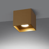 Hati Taklampa - Guld - Industriell Loftstil - Lätt Gipscement - Minimalistisk Design - Enkel Bytning av Glödlampa - Kompakt och Mångsidig Carvallo