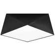 HEXA Svart Taklampa 35 cm - Modern Geometrisk Design - E27 Glödlampa Kompatibilitet - Hållbar & Stilren Belysning för Samtida Interiörer Carvallo