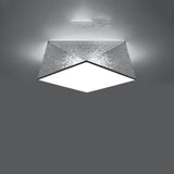HEXA Silver Taklampa 35 cm - Modern Geometrisk Design - E27 Lampa Kompatibel - Hållbar & Elegant Belysning för Stiliga Interiörer Carvallo
