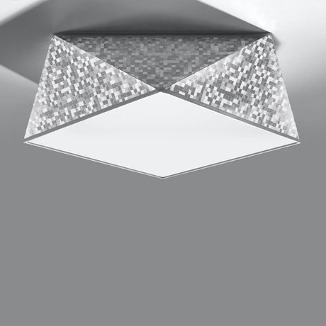 HEXA Silver Taklampa 35 cm - Modern Geometrisk Design - E27 Lampa Kompatibel - Hållbar & Elegant Belysning för Stiliga Interiörer Carvallo