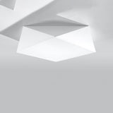 HEXA Vit Taklampa 45 cm - Modern Geometrisk Design - E27 Lampa Kompatibel - Elegant Belysning för Samtida Interiörer Carvallo