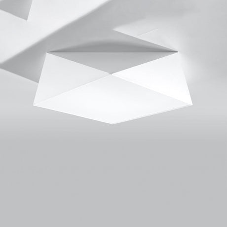 HEXA Vit Taklampa 45 cm - Modern Geometrisk Design - E27 Lampa Kompatibel - Elegant Belysning för Samtida Interiörer Carvallo