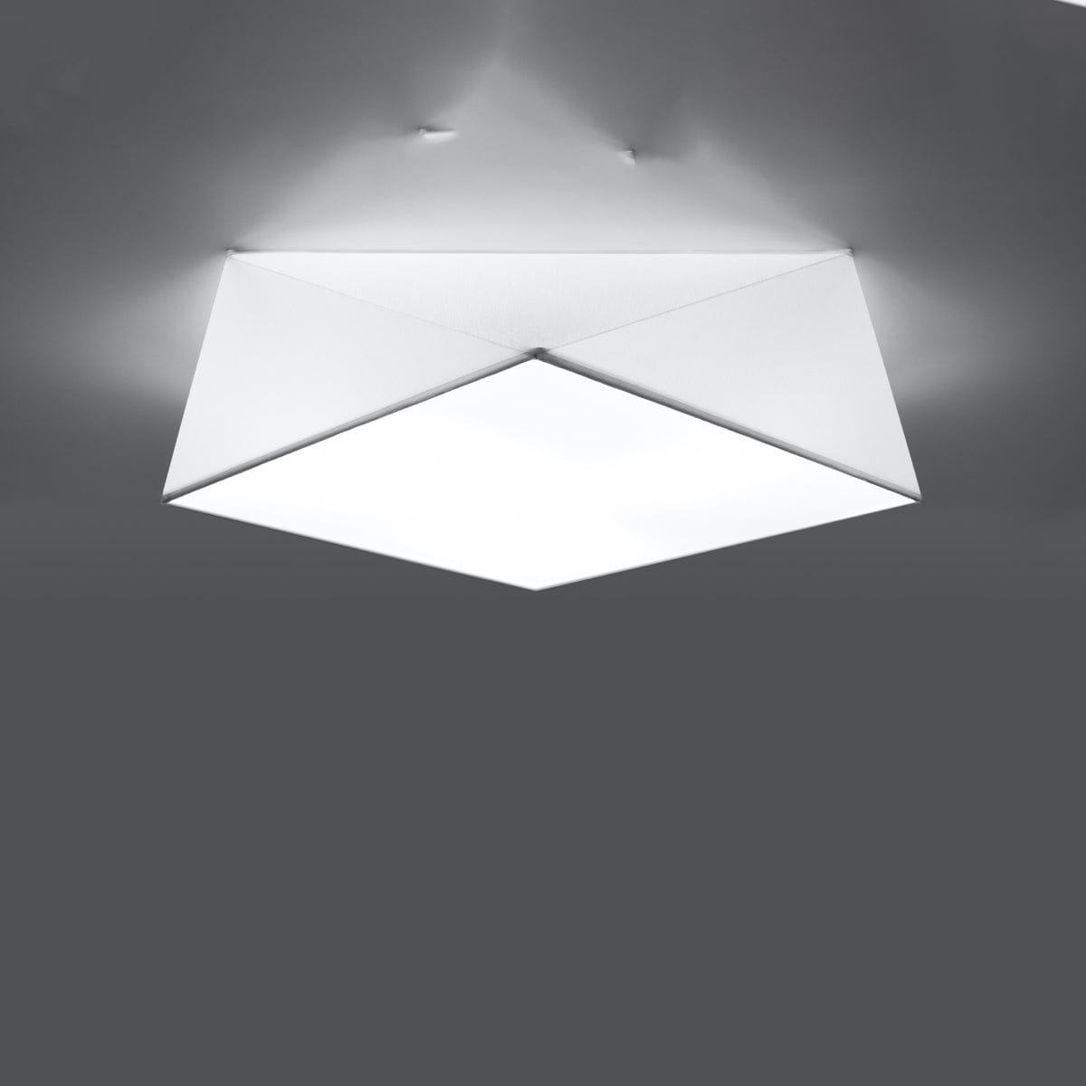 HEXA Vit Taklampa 45 cm - Modern Geometrisk Design - E27 Lampa Kompatibel - Elegant Belysning för Samtida Interiörer Carvallo