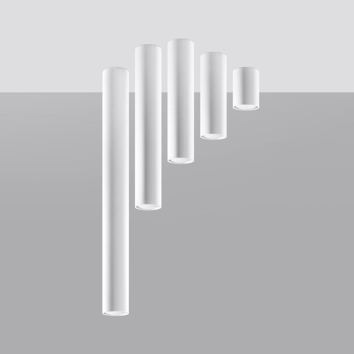 LAGOS 10 Vit Taklampa - Minimalistisk Modern Design - Hållbar Stål - Lätt att Installera - GU10 Lampa Kompatibel Carvallo