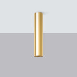 LAGOS 30 Polerad Guld Taklampa - Modern Minimalistisk Design - Justerbar Höjd - Hållbart Stål - GU10 Lampa Kompatibel Carvallo