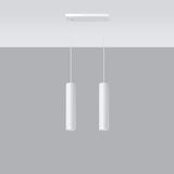 LAGOS - Pendelamp 2 Vit - Minimalistisk Hängande Ljusstake - Justerbar Sladd - Hållbar Stålskärm Carvallo