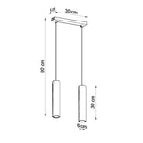 LAGOS - Pendelamp 2 Vit - Minimalistisk Hängande Ljusstake - Justerbar Sladd - Hållbar Stålskärm Carvallo