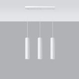 LAGOS - Pendellampa 3L Vit - Modern Hänglampa - Justerbar Sladd - Hållbar Stålskärm Carvallo