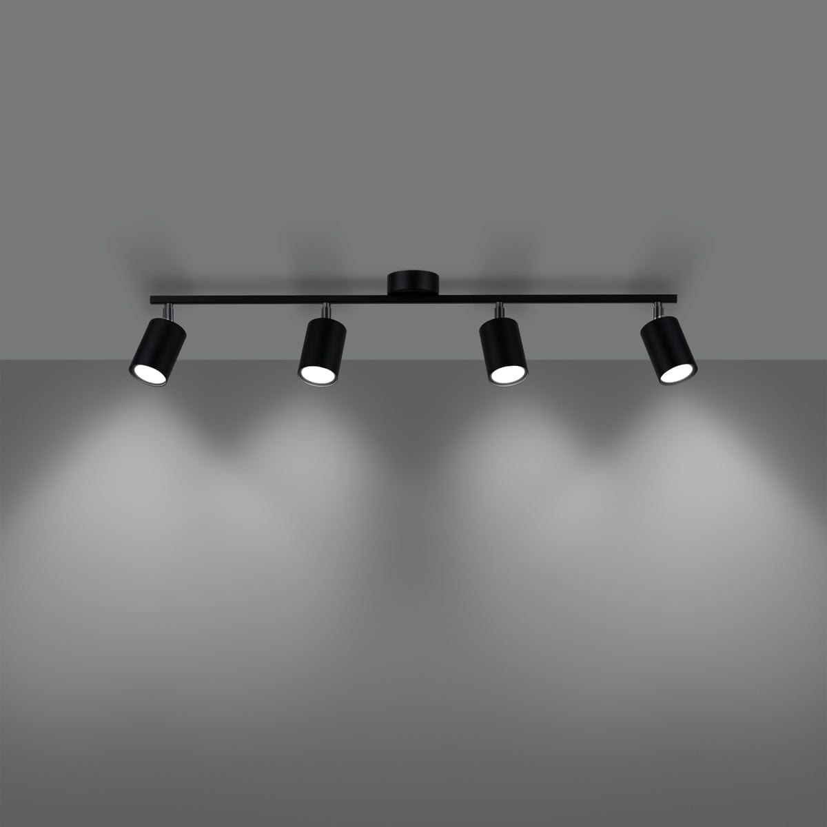 LEMMI Taklampa 4 L Svart - Minimalistisk Design - Justerbar Ljusvinkel - Smart Glödlampa Kompatibel - Lätt Att Rengöra - Funktionell Belysning Carvallo