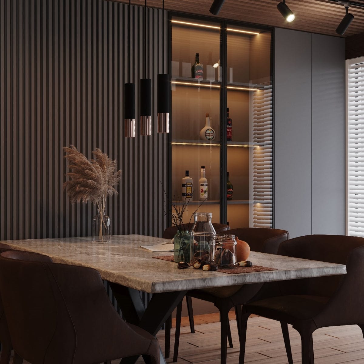 LOOPEZ Taklampa Svart/Koppar - Modern Spot Light - Lätt att rengöra - Utbytbart GU10-lampor - Universellt monteringssystem - Tidös design Carvallo