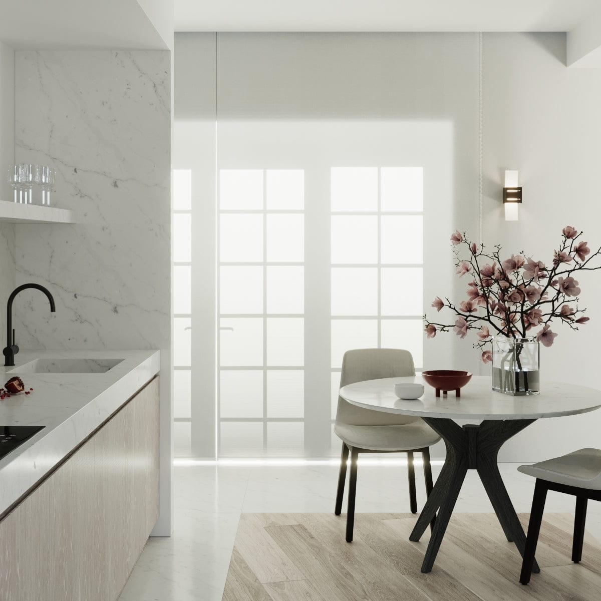 Loreto Vägglampa - svart - modern aluminium & glas - G9 LED-kompatibel - 10x12x30 cm Carvallo