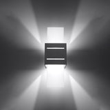 Loreto Vägglampa - Grå - Modern Aluminium & Glas - G9 LED Kompatibel - 10x12x30 cm Carvallo