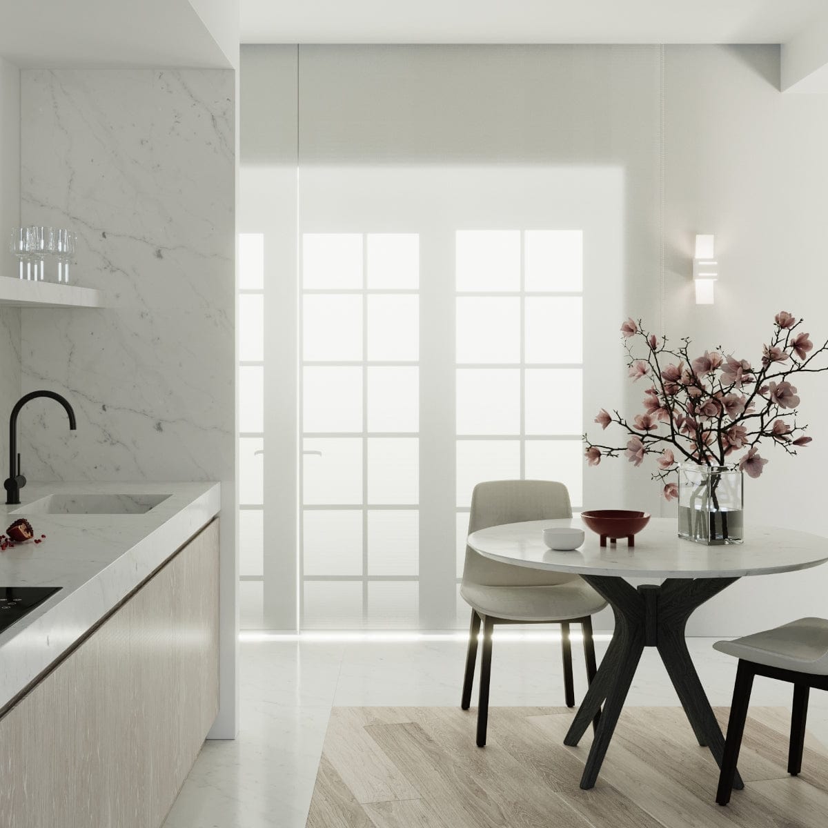 Loreto Vägglampa - Vit - Modern Aluminium & Glas - G9 LED Kompatibel - 10x12x30 cm Carvallo