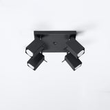 Merida Industrial Black Quad Spotlight - Justerbar Stål Vägg- och Taklampa - 25x25x16 cm Carvallo