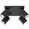 Merida Industrial Black Quad Spotlight - Justerbar Stål Vägg- och Taklampa - 25x25x16 cm Carvallo
