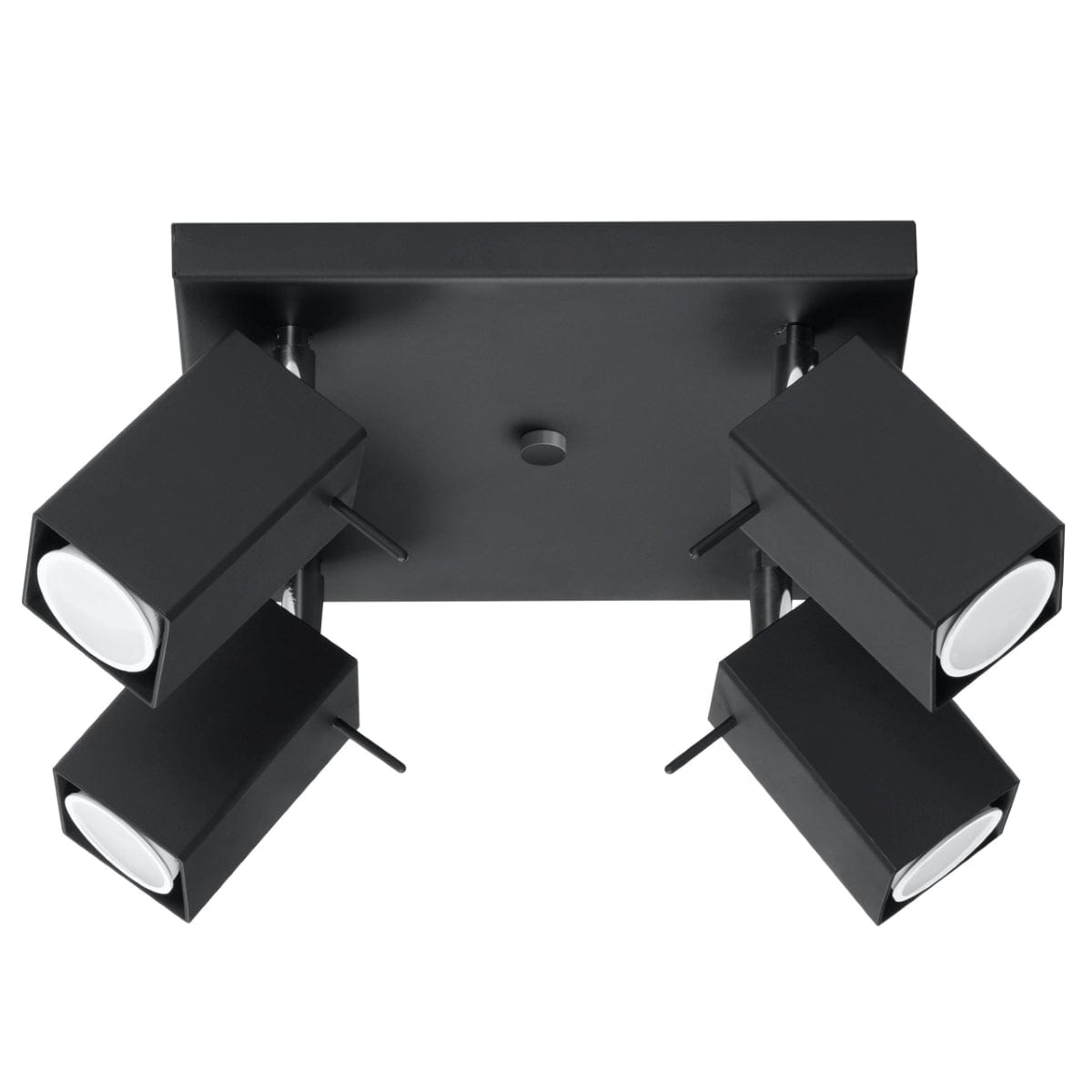Merida Industrial Black Quad Spotlight - Justerbar Stål Vägg- och Taklampa - 25x25x16 cm Carvallo