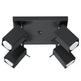 Merida Industrial Black Quad Spotlight - Justerbar Stål Vägg- och Taklampa - 25x25x16 cm Carvallo
