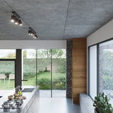 Merida Industrial Black Triple Spotlight - Justerbar Stål Vägg- & Taklampa - 45x6x16 cm Carvallo