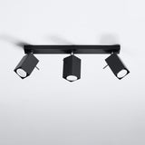 Merida Industrial Black Triple Spotlight - Justerbar Stål Vägg- & Taklampa - 45x6x16 cm Carvallo