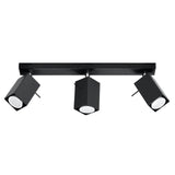 Merida Industrial Black Triple Spotlight - Justerbar Stål Vägg- & Taklampa - 45x6x16 cm Carvallo