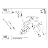 Merida Industrial White Fyrfaldig Spotlights - Justerbar Stål Taklampa, 25x25x16 cm Carvallo