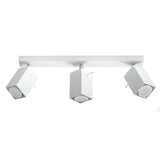 Merida Industrial White Triple Spotlight - Justerbar Stål Taklampa, 45x6x16 cm Carvallo