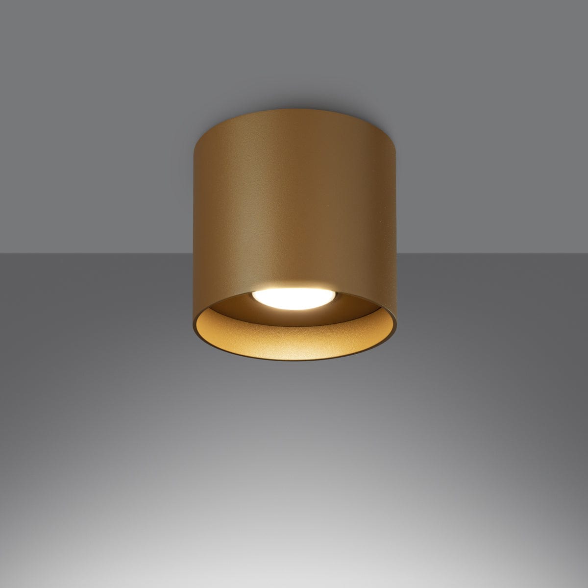 MIKA Taklampa Guld - Minimalistisk Design - Anpassningsbar Lampa - Modern och Mångsidig - Högkvalitativ Polsk Produktion - Elegant Cylindrisk Form Carvallo