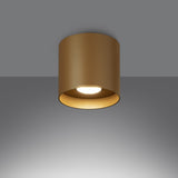 MIKA Taklampa Guld - Minimalistisk Design - Anpassningsbar Lampa - Modern och Mångsidig - Högkvalitativ Polsk Produktion - Elegant Cylindrisk Form Carvallo