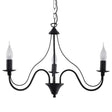 Minerwa Chandelier - 3-armad kandelaber design - E14 - Svart stålfinish - Klassisk elegans Carvallo