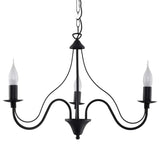 Minerwa Chandelier - 3-armad kandelaber design - E14 - Svart stålfinish - Klassisk elegans Carvallo