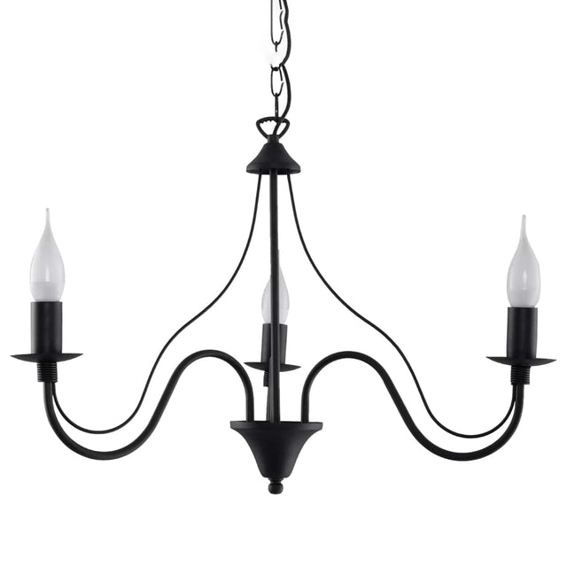 Minerwa Chandelier - 3-armad kandelaber design - E14 - Svart stålfinish - Klassisk elegans Carvallo