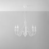 Minerwa Chandelier - Vit Stål - 5-Arm Kandelaberdesign - E14 LED Kompatibel Carvallo