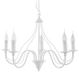 Minerwa Chandelier - Vit Stål - 5-Arm Kandelaberdesign - E14 LED Kompatibel Carvallo