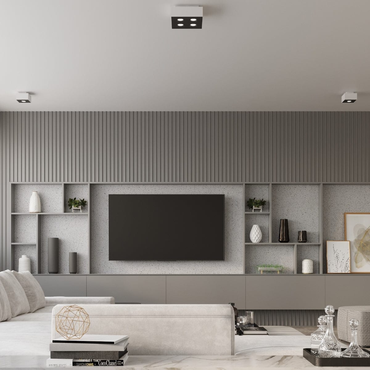 Mono Taklampa - GU10 Lampa, Minimalistisk Stål Design, Vit/ Svart, 14x14x11 cm Carvallo