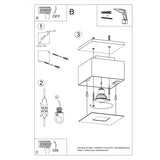 Mono Taklampa - GU10 Enkelljus - Stål - Vit/Svart - 14x14x11 cm Carvallo