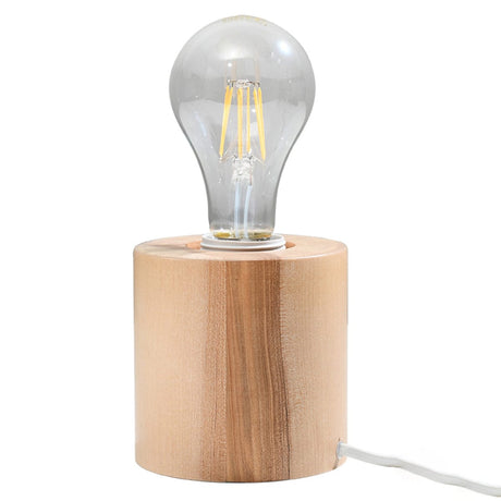 Naturlig Trä Bordslampa - Minimalistisk Fyrkantig Design - E27 Kontakt - 10x10x10 cm Carvallo
