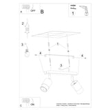 NERO Taklampa 2 Svart/Guld - Modern Loftdesign - Justerbara Armar - Kompatibel med GU10 Glödlampor - Högkvalitativt Stål - Stilig och Funktionell Carvallo